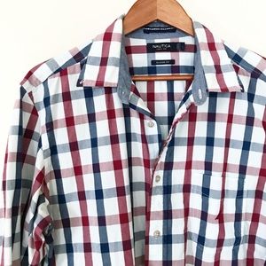 Nautica Plaid Cotton Casual Button Down
